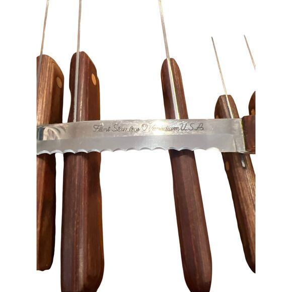 Flint vintage 6 piece knife set with block - Picture 3 of 6